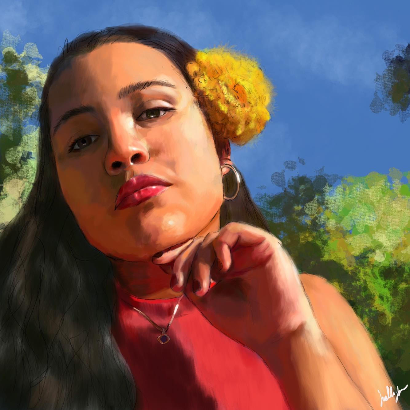 Illustrated headshot of Christiana Castillo
